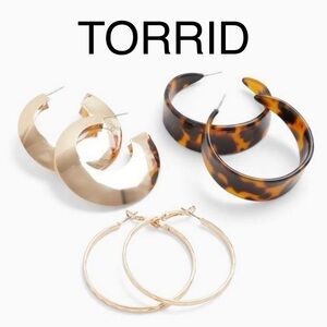 🆕🦋TORRID Tortoiseshell & Gold Earring Set🦋